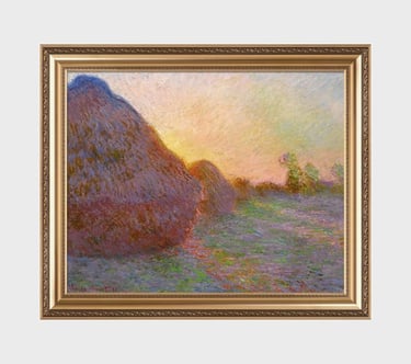 IPIC - Grainstacks 1890 by Claude Monet, Monet Wall Art for Home Decor, Classic World Famous Art Gic