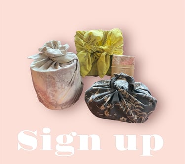 a group of bags with a sign that says sign up