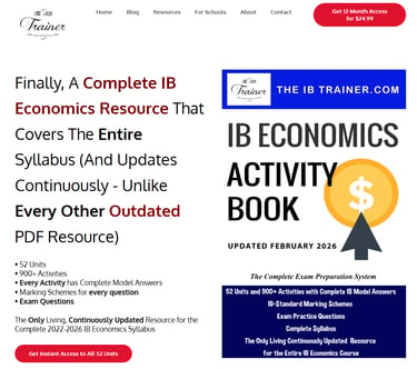 IB Economics Activity Book Promotion TheIBtrainer.com