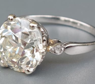 3.6 carat old cut diamond solitaire
