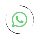 Green WhatsApp logo icon inside a thin black circular border on a white background.