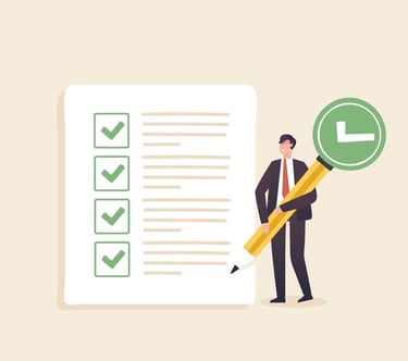 Gestão e conferência de documentos para transação imobiliária.