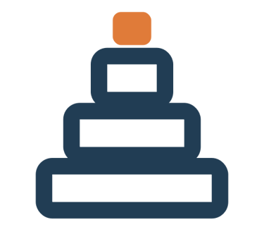  Führungs- und Talentstrukturen bauenArchitecture icon: tiered structure – building leadership and t