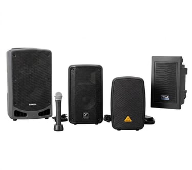 a variety of battery powered speakers