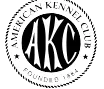 American Kennel Club logo in black and white — all Guys Cajun Paws dogs are AKC registered