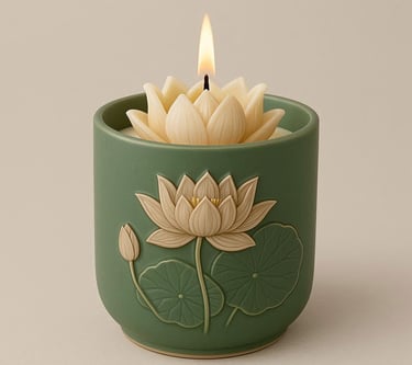 Lotus designed scented candle