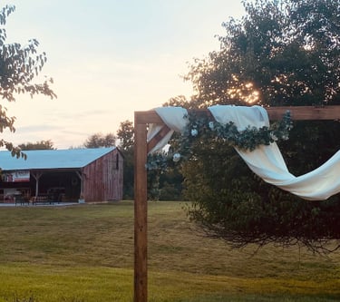 wooden wedding ceremony arbor Knoxville Illinois
