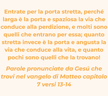testo che rappresenta la parabola della porta stretta e della porta larga 