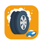 a car wheel with a tire on it