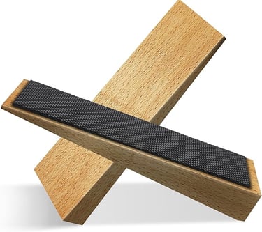 a pair of scissors and a knife sharpe sharpe sharper