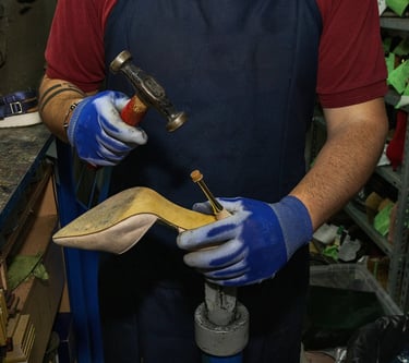 Leather heel restoration