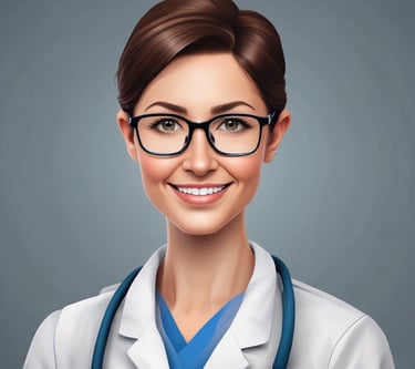 person in white and black stethoscope