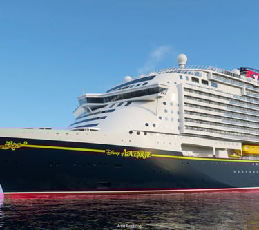 disney adventure barco temático de disney cruise line navegando en el océano