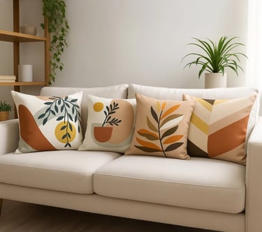 Kit 4 Capas de Almofadas Decorativas Estampadas