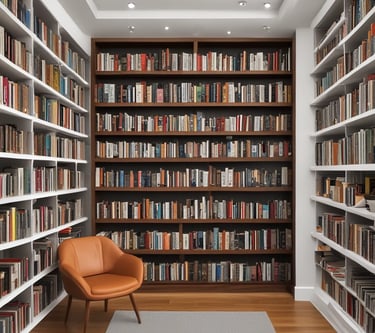 An inviting image of a cozy reading nook filled with books.
