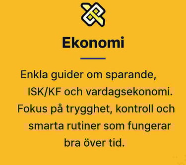 Ekonomi frontbild svart text orange bakgrund