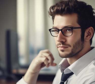 man standing near white wall