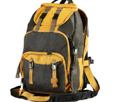 laptop backpack with yellow and grey color