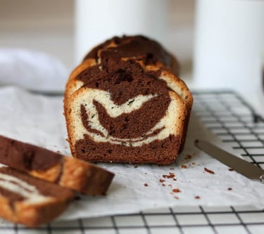 Budín marmolado de cacao