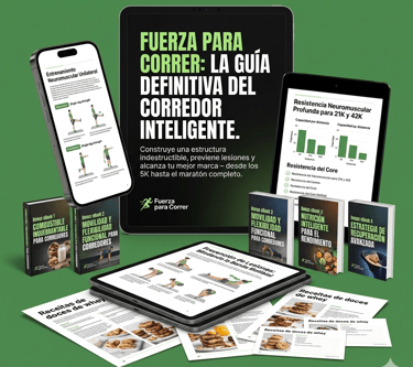 Training bundle for runners featuring digital ebooks and training guides on tablets and smartphones for marathon preparation.