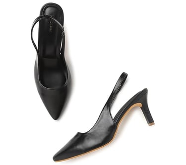 Black heels pointed for women
