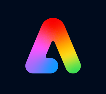 a rainbow - colored letter a with a rainbow - colored background