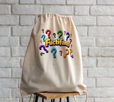 Fuctifano Drawstring Bag with Mixed Question Marks