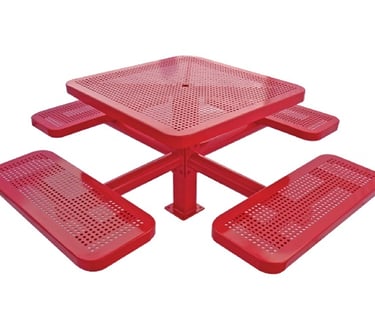 mesa de picnic metálica modelo urbani 3 para áreas recreativas
