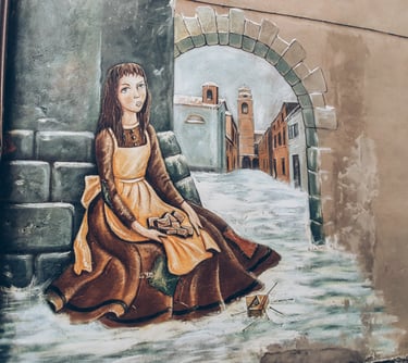 Murales mura Sanludecio, arte, cultura, entroterra provincia di rimini