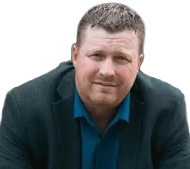 Ronald Bowden, Mortgage Agent Level 1 at MortgageWell, in a dark blue blazer and blue shirt, relaxed