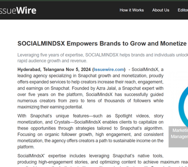 a social media page with a socialmindsx logo