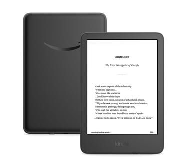 Amazon Kindle e-reader with high-resolution screen and adjustable front light, designed for reading