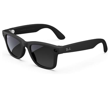 Ray-Ban Meta smart glasses with built-in camera and audio, modern black frame design for recording a