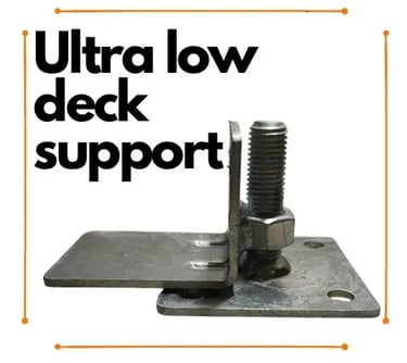 Low clearance adjustable deck support