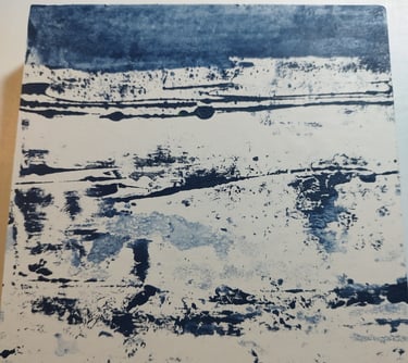 Low Tide 2, 20 x 20 cm, acrylic on paper on wooden box panel, £40