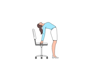 Graphic of women backhanding on chair
