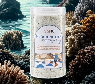 Muối rong biển 1kg hũ nhựa Sahu