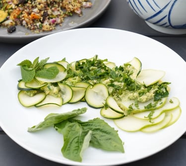 a table with a variety of vegetables
