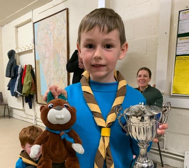 A happy 25th Allerton Beaver holding a winning cup