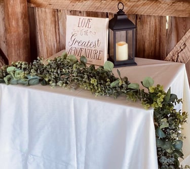 altar table barn wedding Knox county Illinois