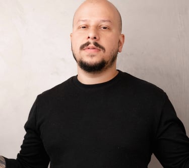 a bald bald man with a beard and a mustache