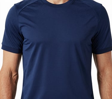 High-strength 'Mars Fabric' polyester in a vibrant but professional navy blue. The image highlights the technical knit pattern used for professional sports jerseys.