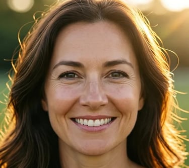 face of a woman smiling