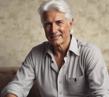 man standing near white wall