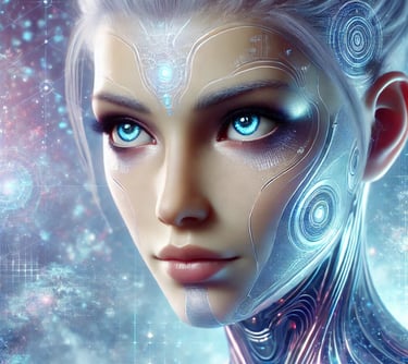 A highly detailed and futuristic character portrait of Nova Talos, inspired by the Dominic