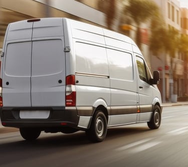 white cargo van for local cartage and hot shot trucking 