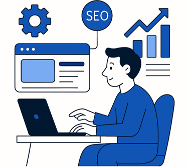 Homme qui améliore le référencement SEO