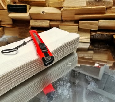 Foto am Tag nach dem Leimen des Rahmens und vor der abschließenden Reinigung der Spiegelfläche