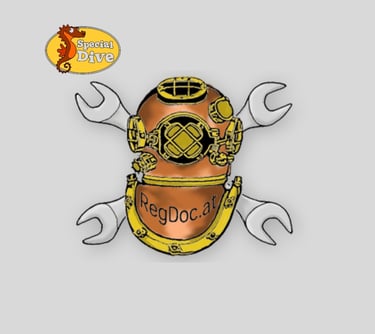 a diving helmet with a diving helmet on it