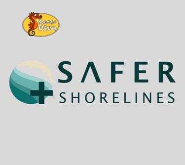 a logo for a store called safer shore line